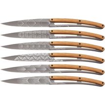 Cuchillos de Carne Deejo Art Deco de Madera de Olivo - 6 Piezas